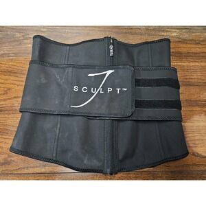 J Sculpt Waist Trainer Shapewear Black XXL Plus Size Zipper Adjustable Belt